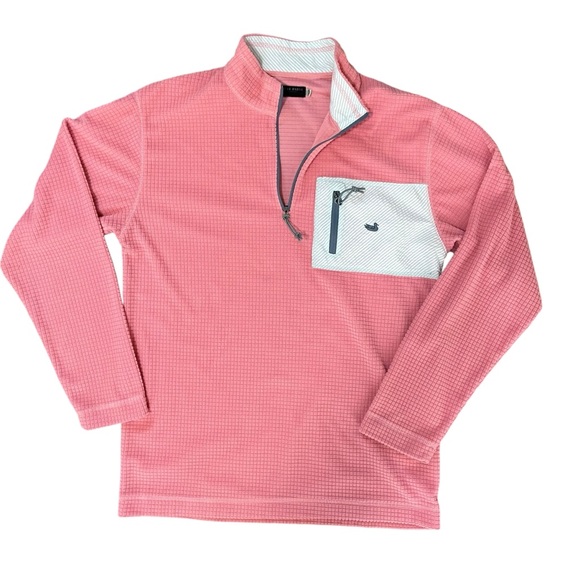 Southern Marsh FieldTec Quarter Zip Waffle Fleece Pullover Pink + Blue Size S - Picture 2 of 13